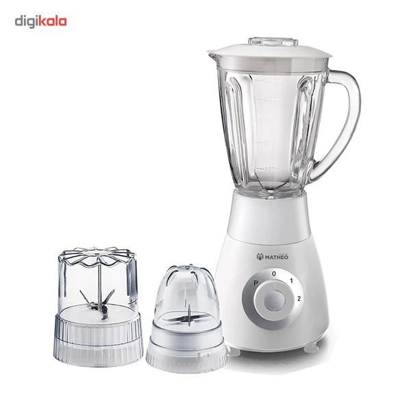 مخلوط کن متئو Matteo MBL52 شیشهای ۱۵۰۰ وات ۶ تیغه استیل + آسیاب و خردکن اصل - Image 10